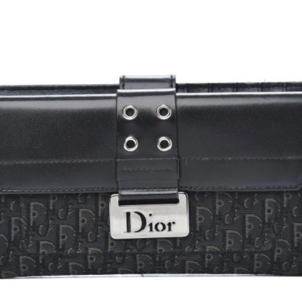 Dior monogram street chic Black Leather Wallet